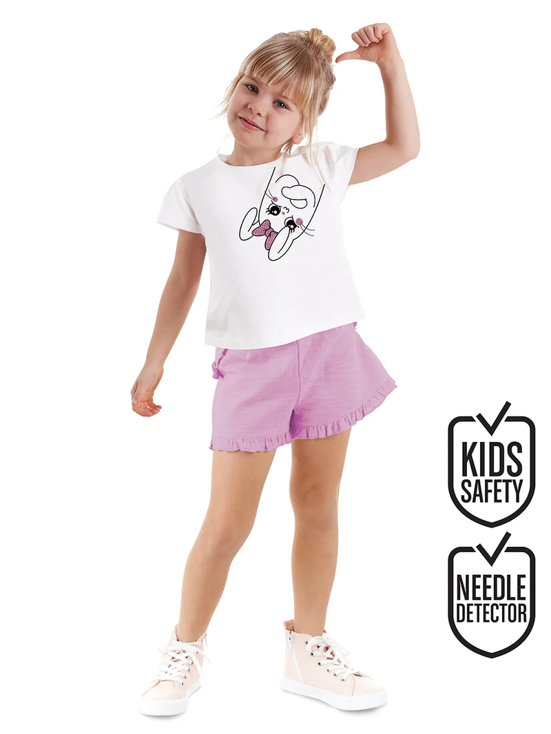 دينوكيدس طقم تي شيرت وشورت للبنات على شكل أرنب